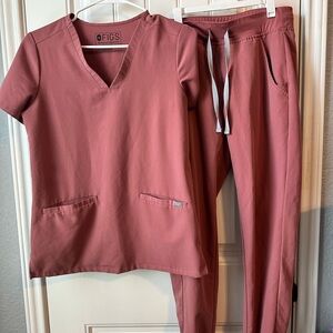 Figs Mauve Scrub Set XS